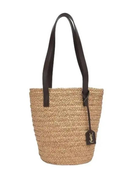 Raffia shoulder bag beige - SAINT LAURENT - BALAAN 1