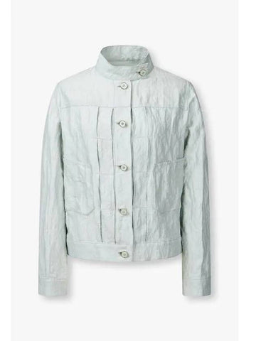 Women s Logo Button Stand Collar Jacket Mint - GIORGIO ARMANI - BALAAN 1