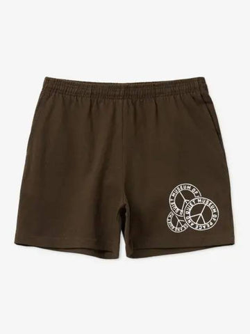 MUSEUM OF PEACE QUIET Logo Badge Shorts Pants Brown MOPQSS2317BROWN - MUSEUM OF PEACE & QUIET - BALAAN 1