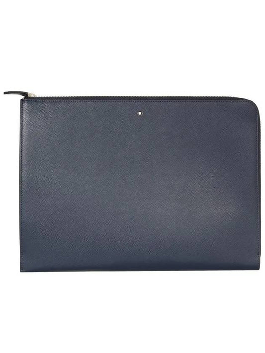 Sartorial Portfolio Zipper Clutch Bag Navy - MONTBLANC - BALAAN.