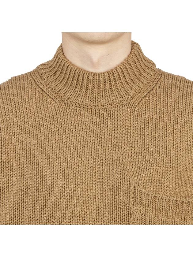 Men's Mock Neck Wool Knit Top Camel - TEN C - BALAAN 7