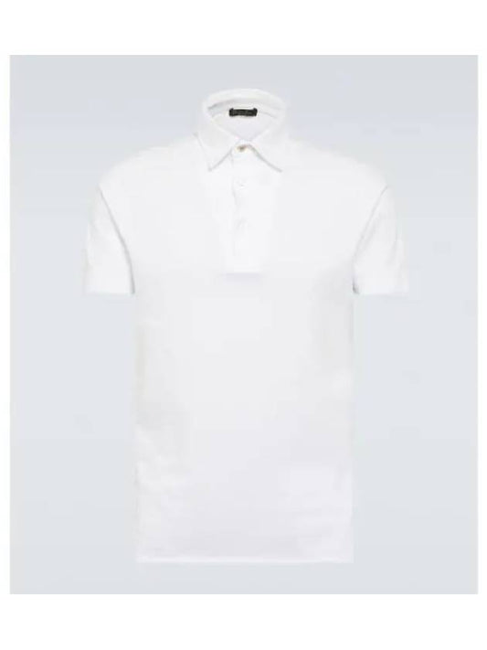 Men's Cotton Short Sleeve Polo Shirt White - LORO PIANA - BALAAN 2