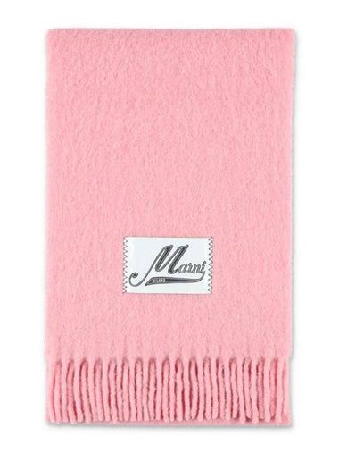 Logo Patch Knit Alpaca Muffler Pink - MARNI - BALAAN 1