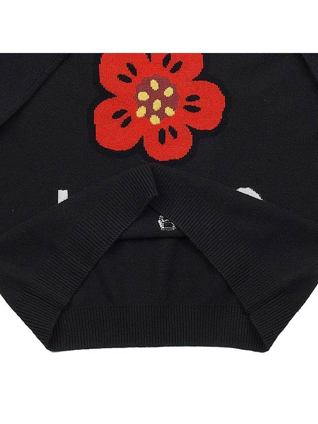 Boke Flower Logo Wool Knit Top Black - KENZO - BALAAN 9