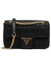 Goffre Leather Chain Shoulder Bag Black - PRADA - BALAAN 2