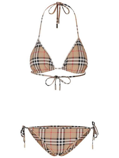 Women's Vintage Check Triangle Bikini Archives Beige - BURBERRY - BALAAN 2