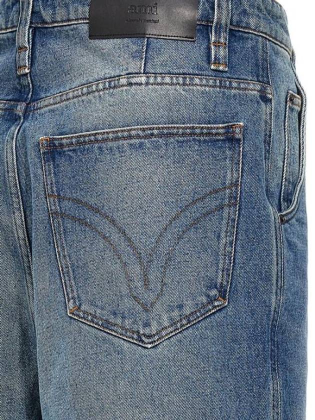 Alex Washed Straight Jeans Blue - AMI - BALAAN 5