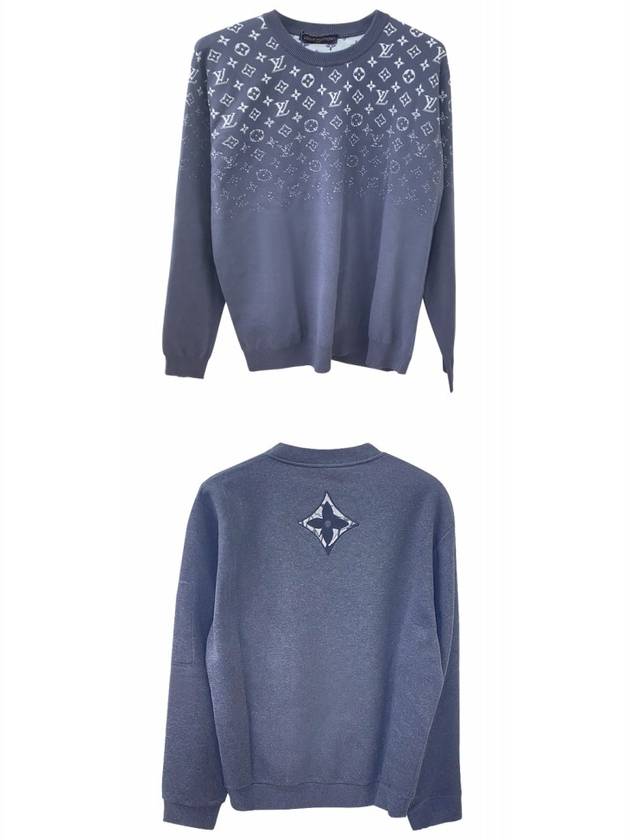 1AFAP LV Ski Gradient Cotton Crew Neck Knit Blue Gray Men’s Knit TSH - LOUIS VUITTON - BALAAN 4