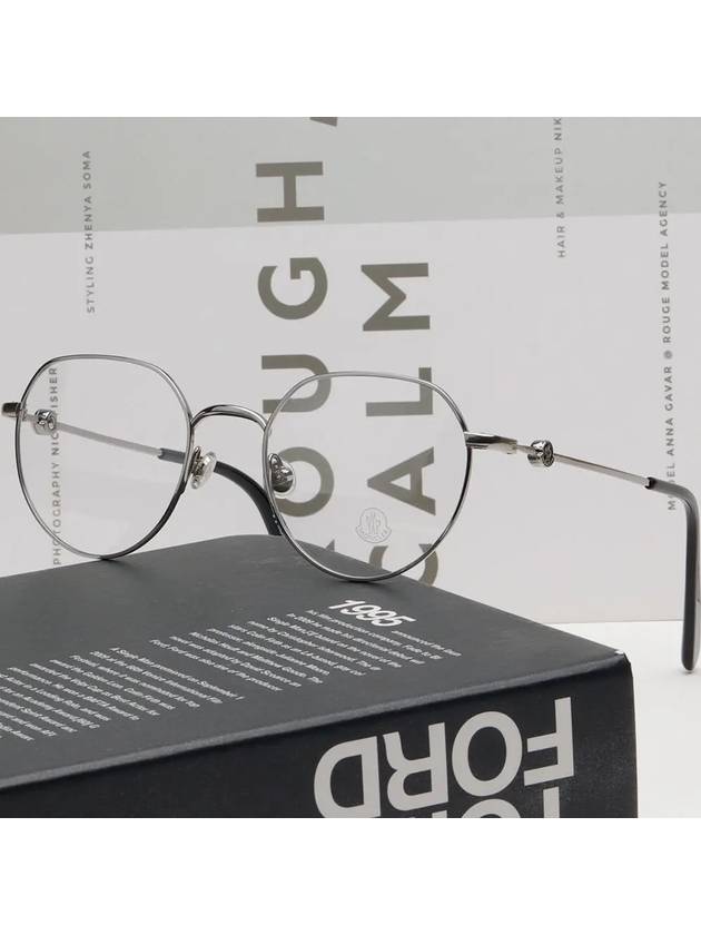 Eyewear Round Titanium Eyeglasses Silver - MONCLER - BALAAN 3