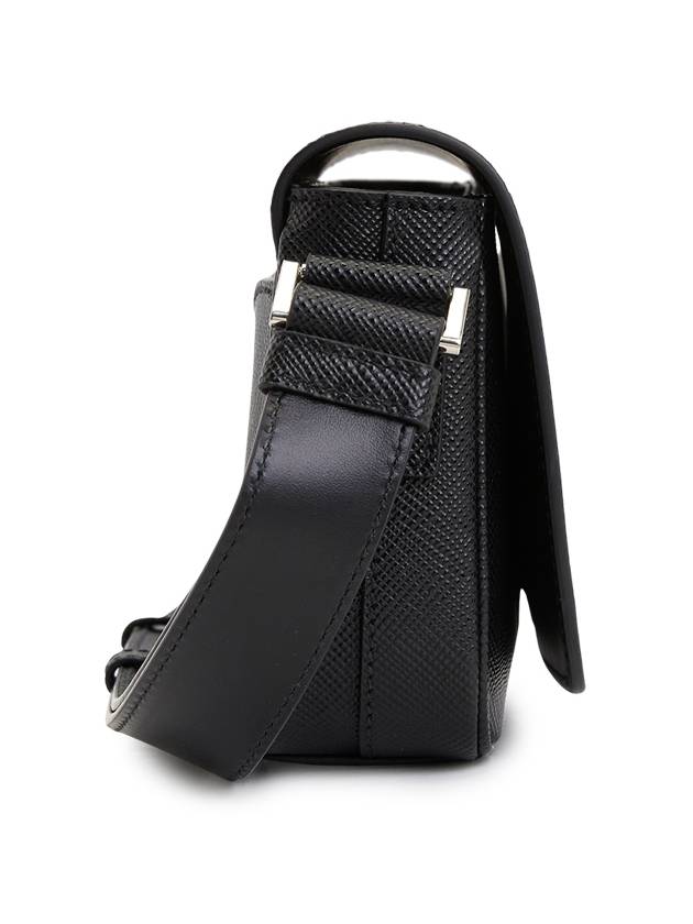 Saffiano Leather Shoulder Bag Black - PRADA - BALAAN 3