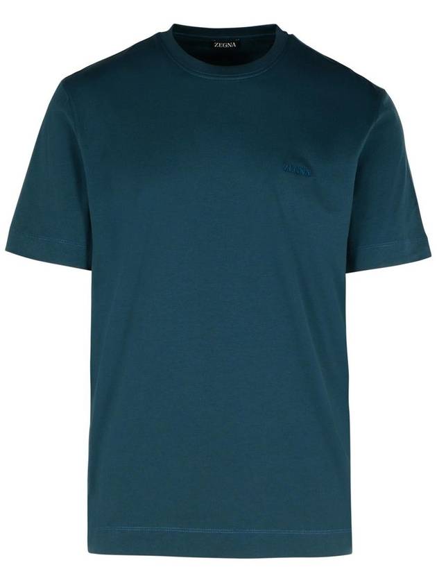 Zegna 'Pure' Green Cotton T-Shirt - ERMENEGILDO ZEGNA - BALAAN 1