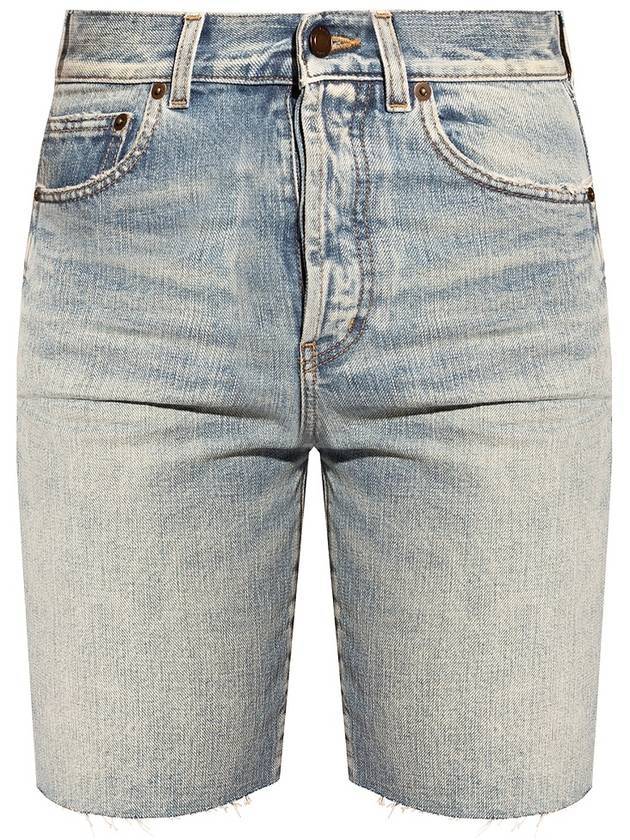 Bermuda Biker Denim Shorts - SAINT LAURENT - BALAAN 1