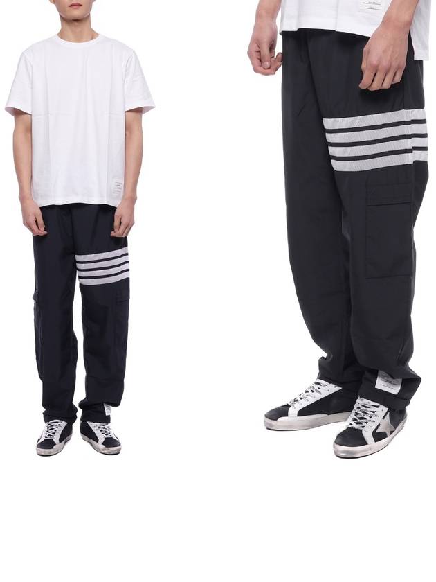 Men's Military Ripstop Mesh 4 Bar Track Pants Navy - THOM BROWNE - BALAAN 3