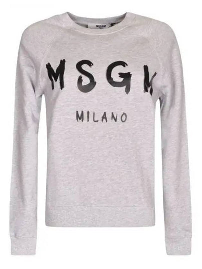 Milano Brushed Logo Print Crew Neck Sweatshirt Grey - MSGM - BALAAN 2