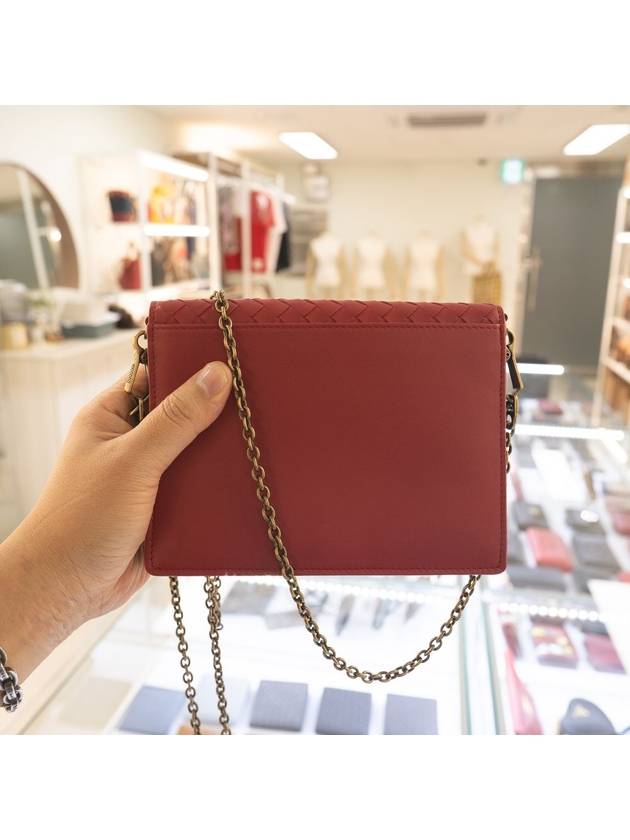 Intrecciato Chain Cross Bag Red - BOTTEGA VENETA - BALAAN.