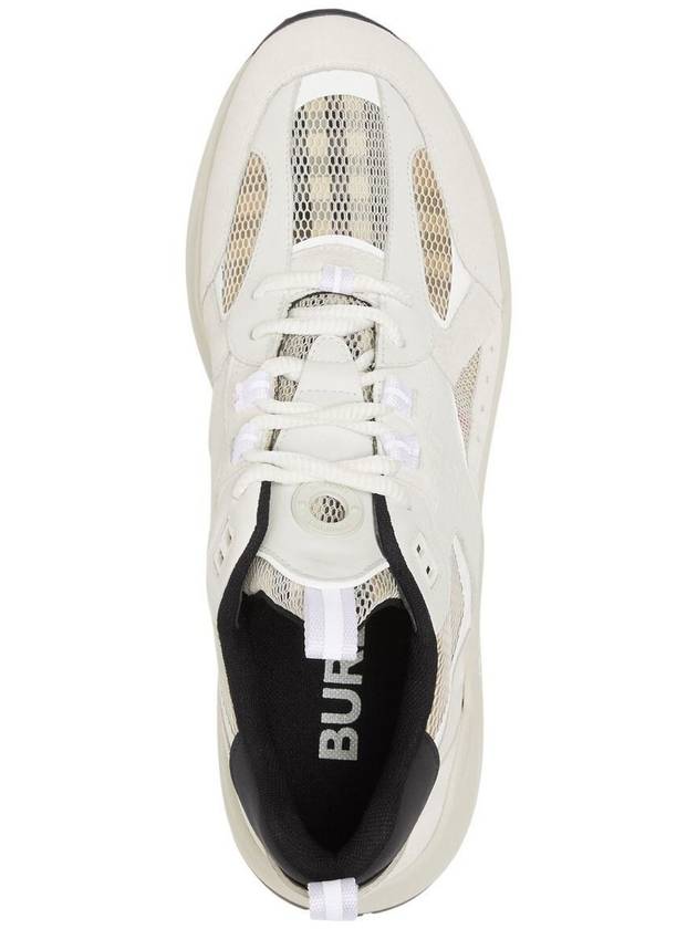 Vintage Check Mesh and Suede Sneakers Archive Beige White - BURBERRY - BALAAN 5