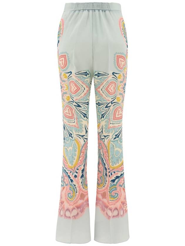 Women's Printed Silk Perlacho Straight Pants Light Blue - ETRO - BALAAN 3