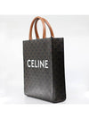 Small Vertical Triomphe Canvas and Calfskin Cabas Tote Bag Tan - CELINE - BALAAN 5