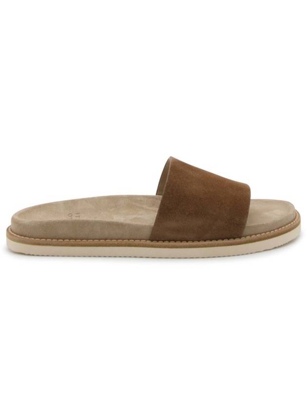 suede slide slippers brown - BRUNELLO CUCINELLI - BALAAN 7