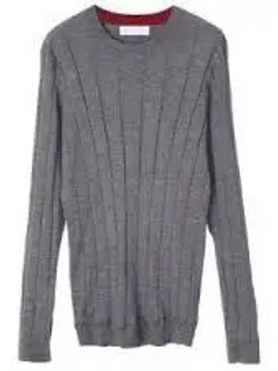 Cashmere Silk Round Neck Knit Top Grey - BRUNELLO CUCINELLI - BALAAN 2