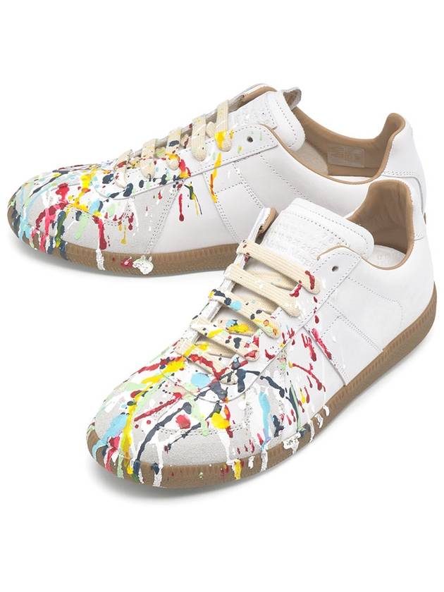 Men's Replica German Army Paint Low Top Sneakers White - MAISON MARGIELA - BALAAN 3