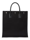 Rive Gauche Canvas Tote Bag Black - SAINT LAURENT - BALAAN 4