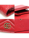 466492 Red Matelasse Chevron Leather Gold Plated GG Marmont Card Case Half Wallet - GUCCI - BALAAN 7