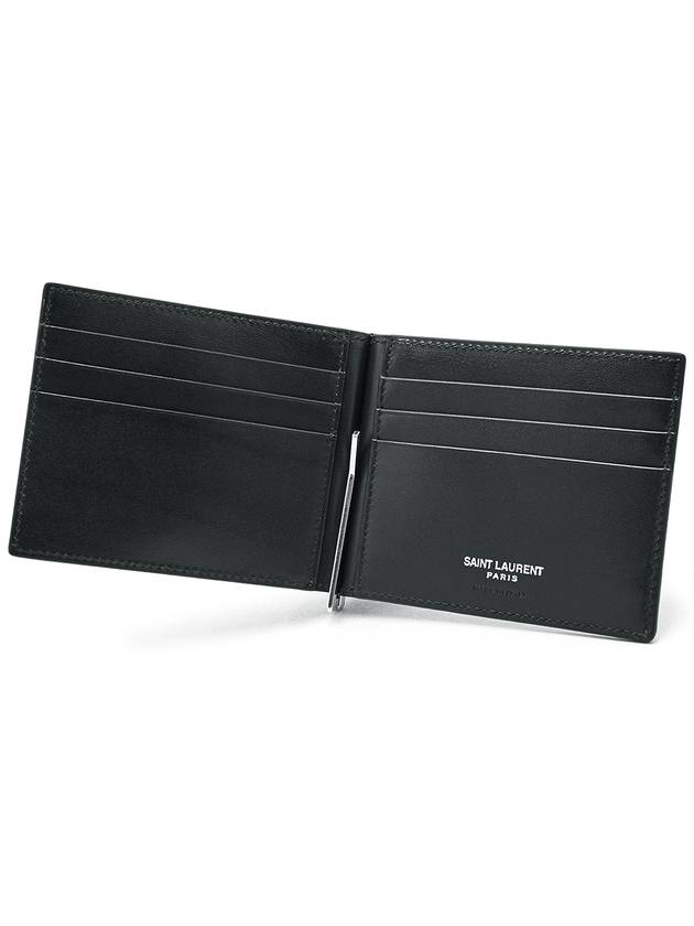 Monogram Money Clip Half Wallet Black - SAINT LAURENT - BALAAN 4