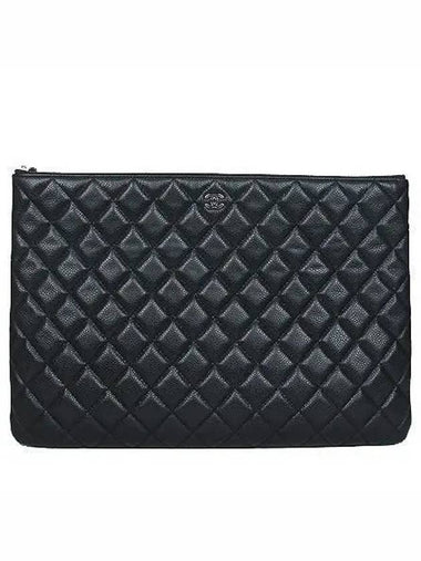 A69251 Black Caviar Beauty CC Silver Logo Large Clutch - CHANEL - BALAAN 1