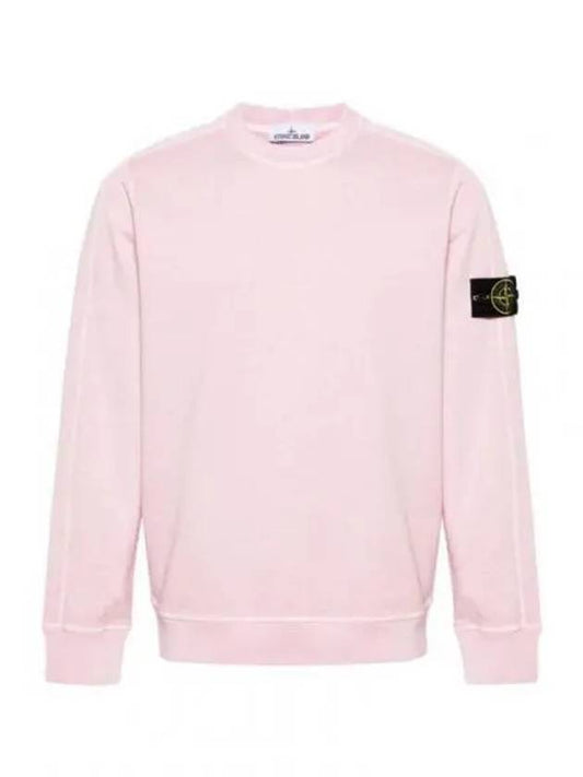 Logo Patch Crew Neck Sweatshirt Pink - STONE ISLAND - BALAAN 2