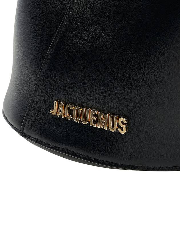 Le Petit Tourni Mini Knotted Leather Bucket Bag Black - JACQUEMUS - BALAAN 7