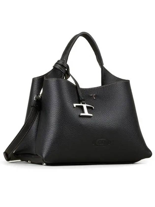 Timeless Charm Micro Leather Tote Bag Black - TOD'S - BALAAN 3