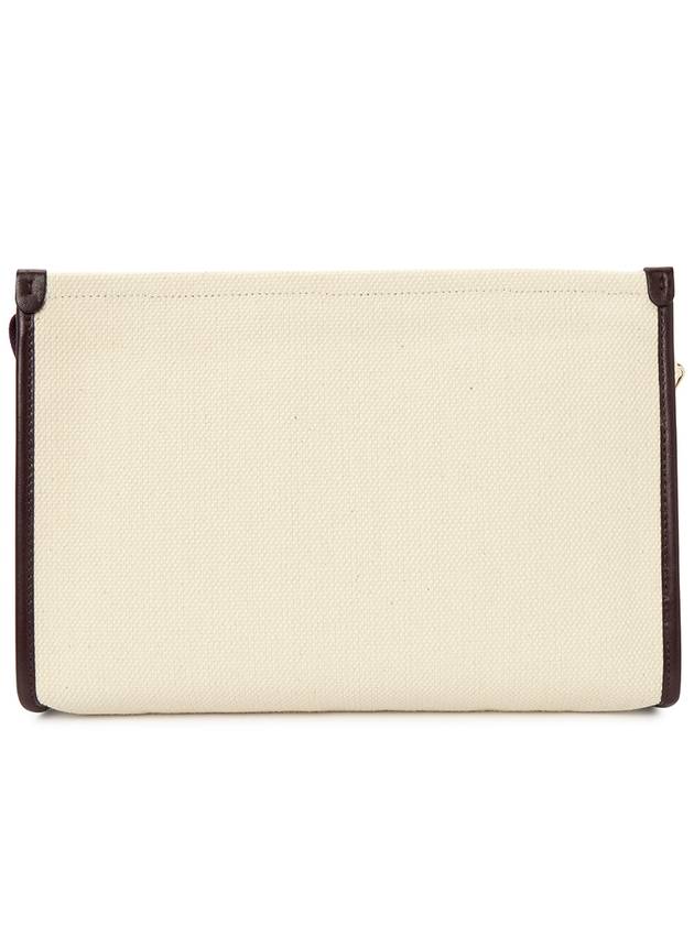 Embroidered Logo Clutch Bag Beige - ETRO - BALAAN 5