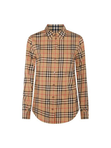 Check Button Shirt Archive Beige - BURBERRY - BALAAN 1