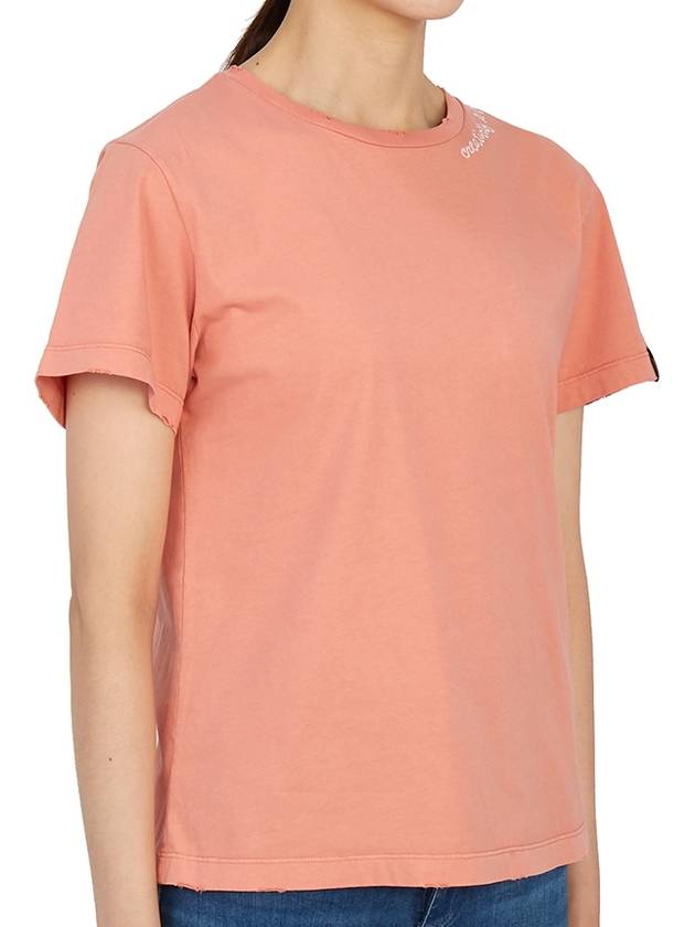 Ania Cotton Crewneck Short Sleeve T-Shirt Pink - GOLDEN GOOSE - BALAAN 6