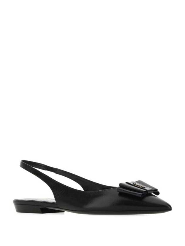 Women's Anais Patent Logo Slingback Flats Black - SAINT LAURENT - BALAAN 3