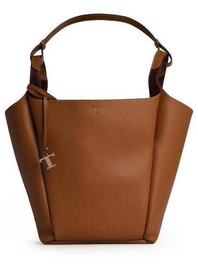 Leather Medium Bucket Bag Brown - TOD'S - BALAAN 2