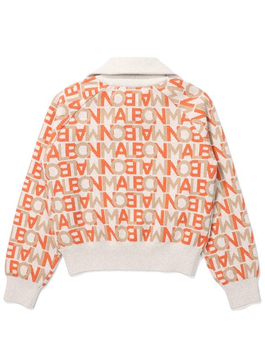 JACQUARD MOCKNECK SWEATER ORANGE WOMAN - MALBON GOLF - BALAAN 2