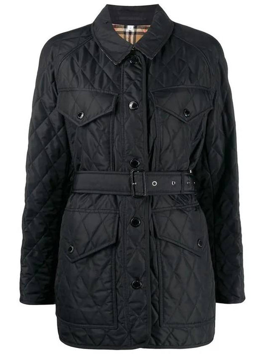 Diamond Quilted Nylon Canvas Field Jacket Black - BURBERRY - BALAAN 2