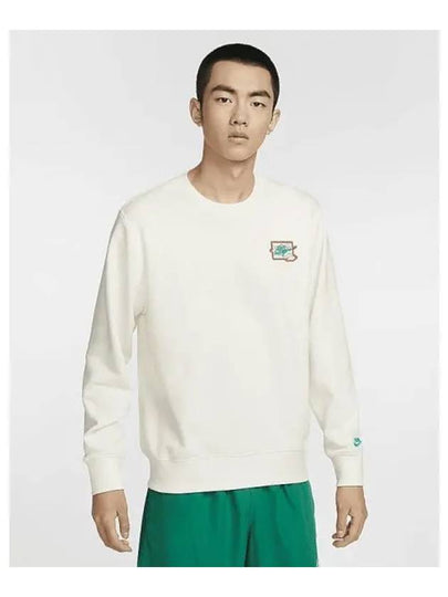 Club French Terry Bolt Crew Neck Sweatshirt White - NIKE - BALAAN 2