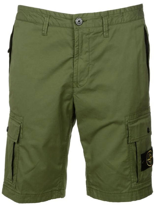 Men's Waffen Patch Bermuda Shorts Khaki - STONE ISLAND - BALAAN.