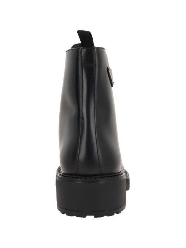 Brushed Leather Ankle Boots Black - PRADA - BALAAN 3