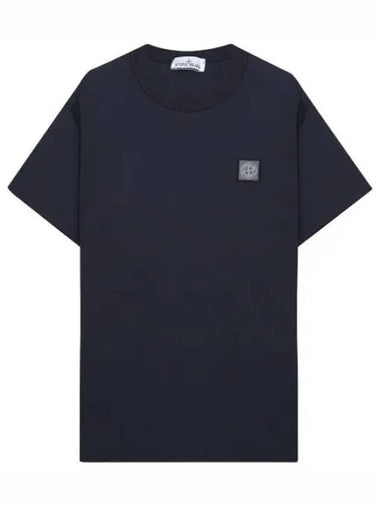 Pisato effect logo patch t shirt - STONE ISLAND - BALAAN 1