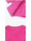 La Maile Neve Logo Charm Fluffy Crop Cardigan Pink - JACQUEMUS - BALAAN 4