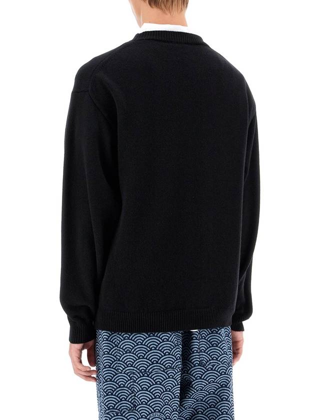 Boke Flower Embroidered Knit Top Black - KENZO - BALAAN 4