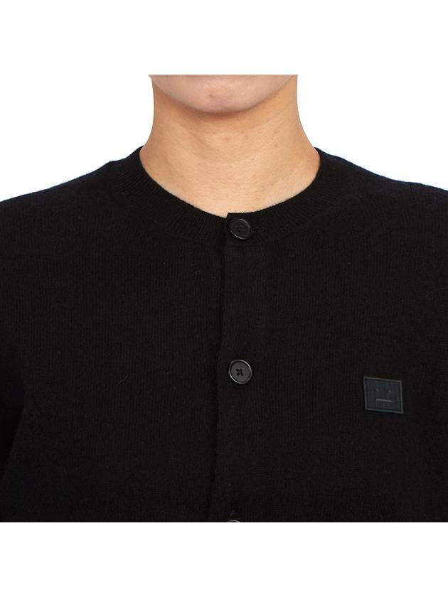 Face Patch Crop Cardigan Black - ACNE STUDIOS - BALAAN 8