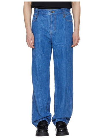 44 WYM Men s One Tuck Washed Wide Denim Pants Blue - WOOYOUNGMI - BALAAN 1