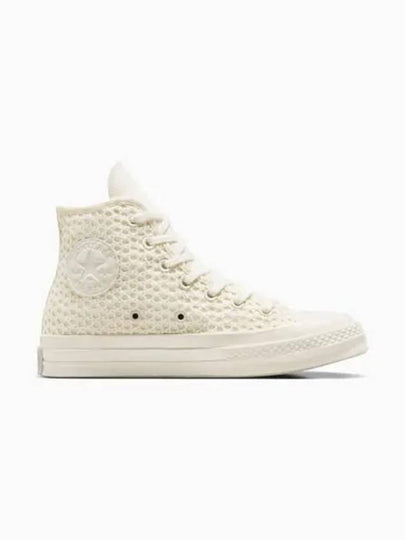 Chuck 70 Knit High Top Sneakers Egret - CONVERSE - BALAAN 2