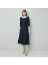 RISA Square neck tweed Dress Navy - AME - BALAAN 2