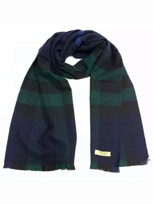 Lash Fringe Giant Cashmere Muffler Navy - BURBERRY - BALAAN 1